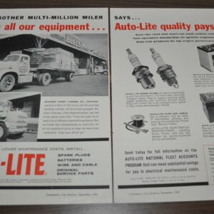 1959 Diamond T Truck Ad Auto-Lite Spark Plugs Clark-Ross Checker Superba Chevy
