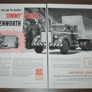1958 Kenworth Truck Ad GM Jimmy Diesel Fruehauf World Bestos Mobil