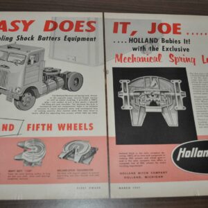 1957 White Freightliner Truck Ad Holland Fifth Wheels Plymouth Allis-Chalmers
