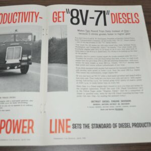 1960 White Freightliner Truck Ad GM Detroit Diesel 8V-71 Pittsburg Plate Glass