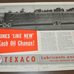 1943 Ford Truck Ad Texaco Army Bomber Carrier Goodrich Tires Fiberglas