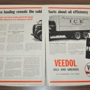 1944 Ford Truck Ad Veedol Motor Oil American Ice Continental Engine Mohawk Tire