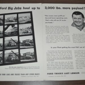 1956 Ford Truck Ad Joel Tanis and Sons Cement Contractors Kraft System Tire