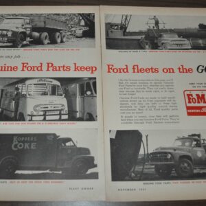1957 Ford Truck Ad Genuine Parts FoMoCo Fleet Highway Trailer Eaton Axles