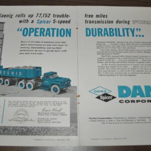 1959 Ford T-950 Truck Ad Dump Trailer Dana Spicer Koenig Coal