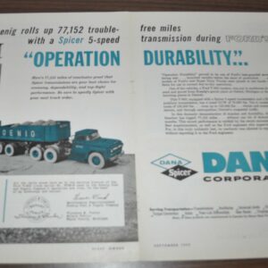 1959 Ford T-950 Truck Ad Dump Trailer Dana Spicer Koenig Coal Goodrich Tires