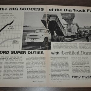 1959 Ford T-850 Truck Ad Dump Tandem 1960 Super Duties Schrader Scovill