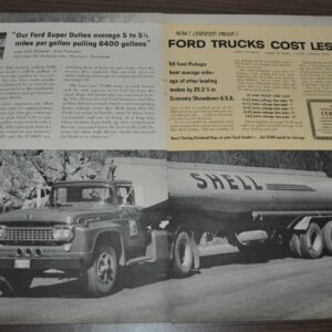 1959 Ford Truck Ad F-1000 Harriman Oil Company Fleet Taxi Police Bendix