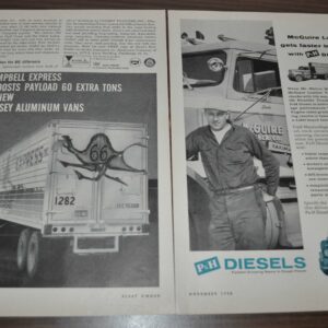 1958 1959 Ford Cars Ad Mack B Series Campbell Express P&H Diesel Lumer Peterbilt