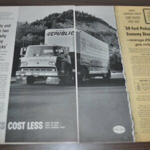 1959 Ford C Series Truck Ad Republic Van American Brakeblok