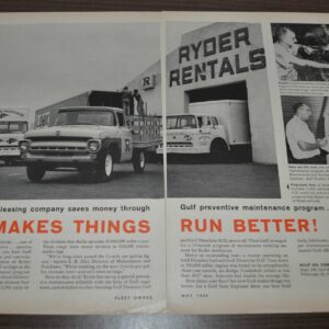1959 Ford Truck Ad Ryder Gulf Oil Swing-Away Arrow Safety Device Ingersoll-Rand