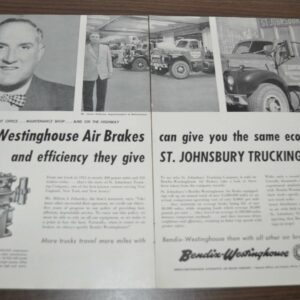 1957 St. Johnsbury Trucking Mack B Bendix Jones Laughlin Bonney Tool Truck Ad