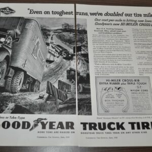1958 OK Trucking Mack B Goodyear Tire Truck Ad Climax Molybdenum Servis Recorder