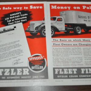 1941 Kingan's Reliable Hams & Bacon International Ditzler Texaco Ramco Truck Ad