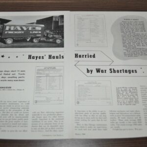 1944 Hayes Freight Lines Schrader Teleoptic Fram Oil Studebaker Buffalo Truck Ad