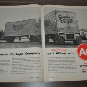 1962 California Cartage Company GMC AC Spark Firestone Spicer Truck Ad