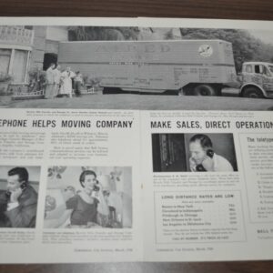 1956 Allied Van Lines Bell Telephone Sleeper Cabs Servis Recorder Truck Ad
