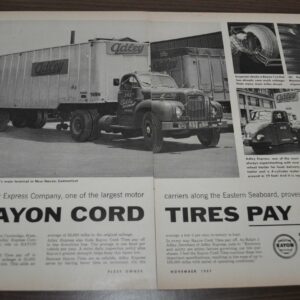 1957 Adley Express Rayon Cord Tires Mack B Truck Ad