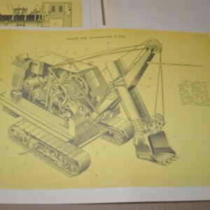 Excavator Crawler Wheel Dragline Album Manual Soviet USSR Rare 101 Poster