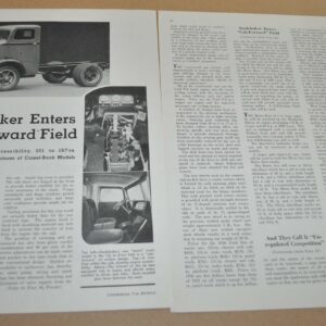 1935 Studebaker Cab-Forwards Truck Print Article Walter 1936 Ford Camel-Backs