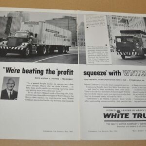 1964 White Truck Ad Print Continental Transportation Lines Westran Austin