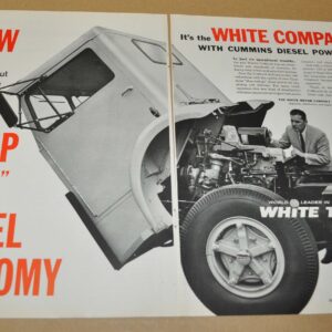 1961 White Compact Truck Ad Print Cooper Tires Emery Transportation