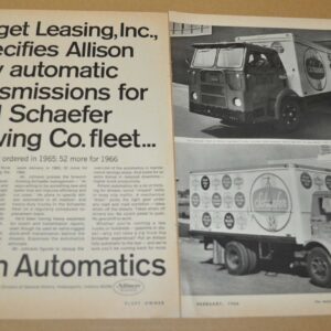 1966 White Compact Mack MB Truck Ad Print Schaefer Allison Automatic
