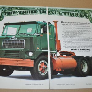 1969 White 7000 Truck Ad Print Bandag Tire Detroit Diesel