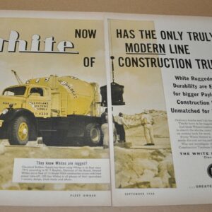 1958 White Truck Ad Print Cleveland Builders Supply Mixer