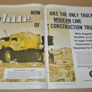 1958 White Truck Ad Print Cleveland Builders Supply Mixer