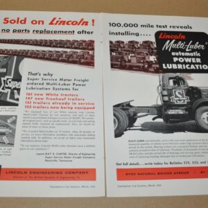 1958 White Truck Ad Super Service Motor Lincoln Lubrication John Wood Dayton