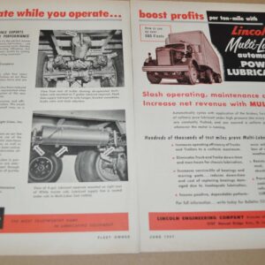 1957 White Truck Ad Lincoln Lubrication Grizzly Brake Ford Cars Wagon Fleet