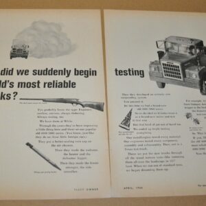 1966 White 4000 9000 Truck Ad Print Dynacor Rayon