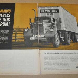 1959 White Truck Ad Print Cummins Hemingway Interstate Wix Filter World Bestos