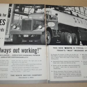 1957 White Truck Ad Print Sohio Standard Oil
