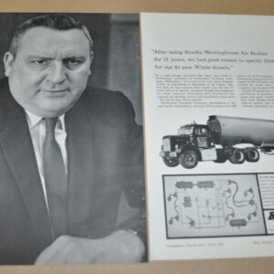 1963 White Truck Ad Bendix-Westinghouse Air Brakes John Wood Eco Tireflators