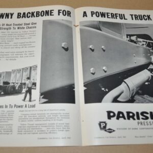 1962 White Truck Ad Parish Steel Yellow Transit Line Luber-finer Willard Battery