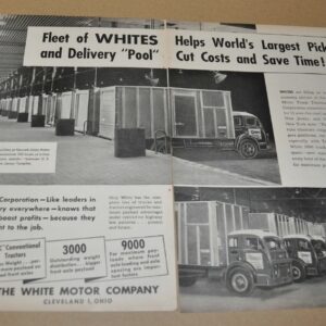 1956 White 3000 Truck Ad Print Newark Union Motor Du Pont Dulux Borden's Milk