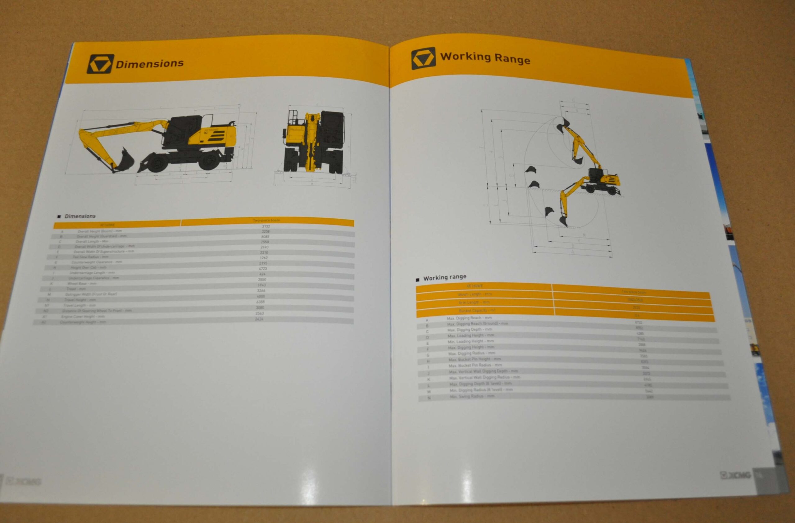 XCMG XE160WE Excavator Chinese Brochure Prospekt EN – AUTO BROCHURE