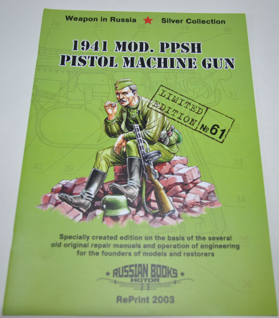 1941 Mod. PPSH Pistol Machine Gun Army Military Manual Book Soviet