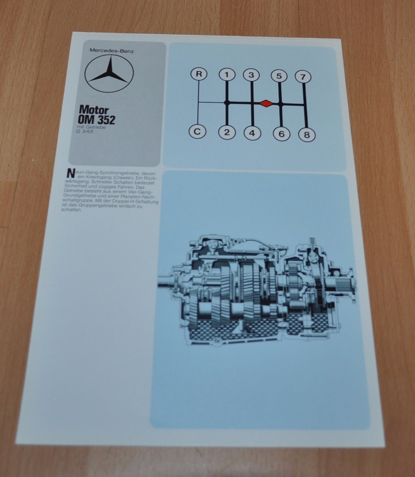 Mercedes Benz Om 352 Motor Engine G 3 65 Lkw Truck Brochure Prospekt Auto Brochure